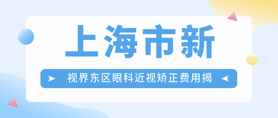 上海市新视界东区眼科近视矫正费用揭秘：全飞秒亲民价约1W+ 近视激光&晶体植入2项任选